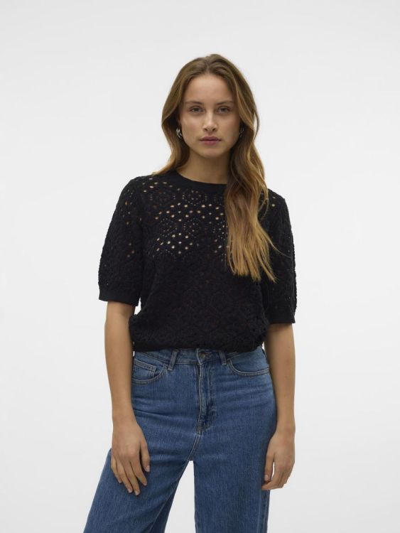 Vero Moda VMBERRY 2/4 O-NECK SHORT PULL. SE (10326233/Black) - WeekendMode