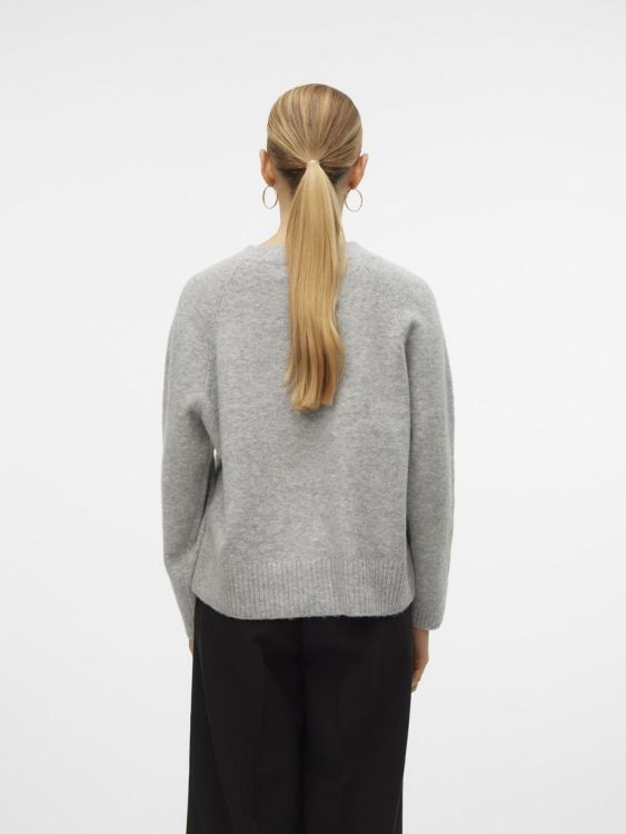 Vero Moda VMBOOM LS V-NECK BUTTON CARDIGAN GA NOOS (10320457/Light Grey Melange) - WeekendMode