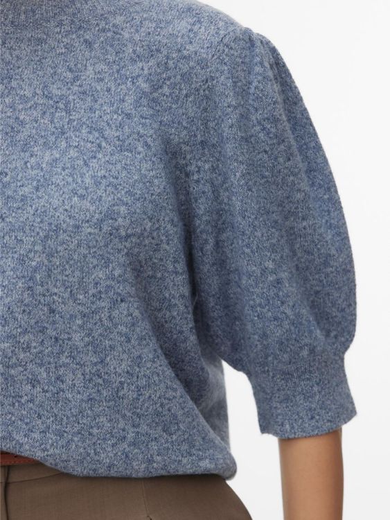 Vero Moda VMDOFFY 2/4 O-NECK PULLOVER GA NOOS (10278313/Dark Denim WHITE MELANGE) - WeekendMode