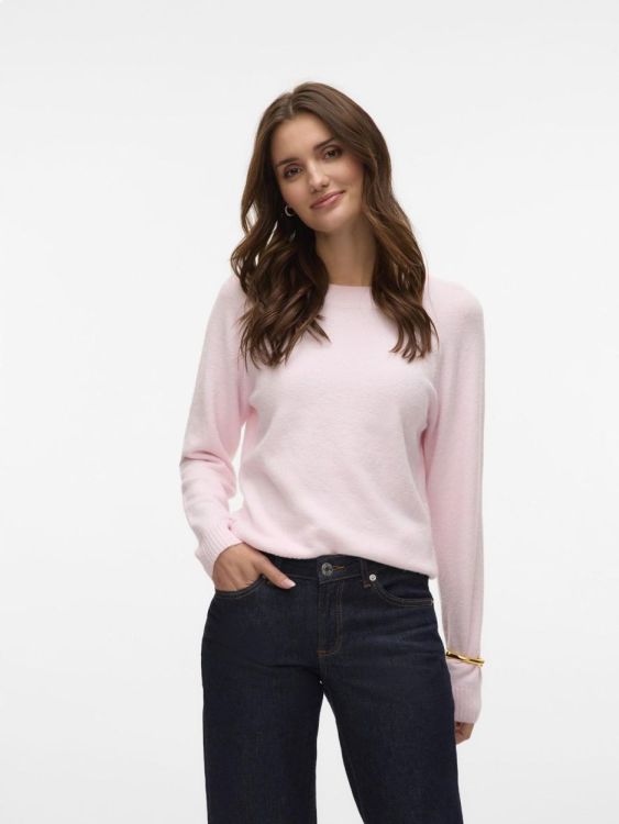 Vero Moda VMDOFFY LS O-NECK BLOUSE GA NOOS (10201022/Pink-A-Boo MELANGE) - WeekendMode