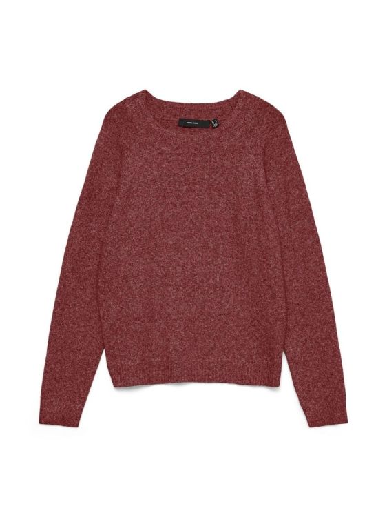 Vero Moda VMDOFFY LS O-NECK BLOUSE GA NOOS (10201022/Syrah W. WHITE MELANGE) - WeekendMode