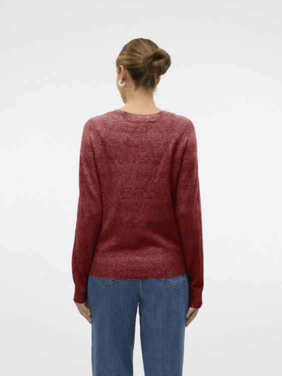 Vero Moda VMDOFFY LS O-NECK BLOUSE GA NOOS (10201022/Syrah W. WHITE MELANGE) - WeekendMode