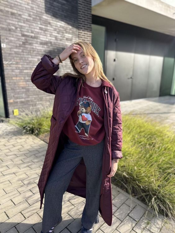 Vero Moda VMEMILY LONG COAT BOO (10332383/Winetasting Winetasting) - WeekendMode