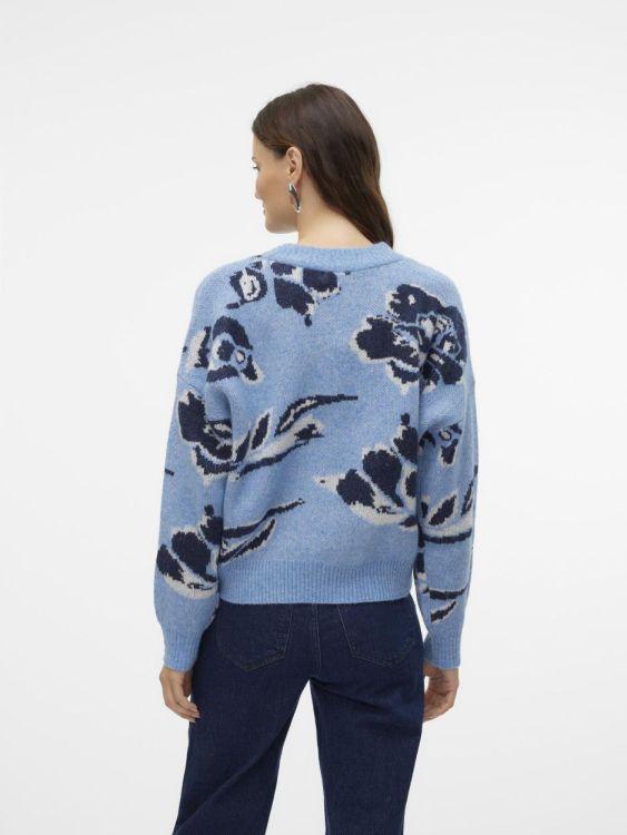 Vero Moda VMESTRID LS O-NECK PULLOVER GA (10314618/Allure W. NAVY BLAZER+BIRCH) - WeekendMode