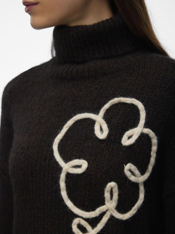 Vero Moda VMFATIMA LS ROLLNECK PULLOVER (10335036/Chocolate Torte W. BIRCH) - WeekendMode