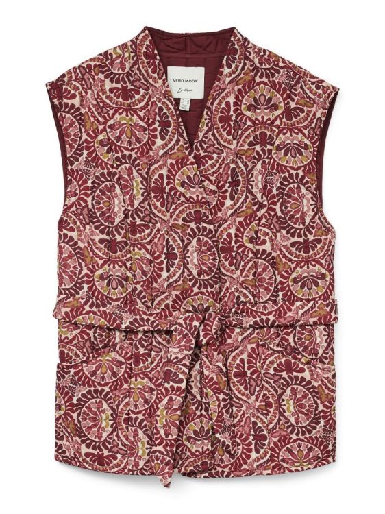 Vero Moda VMFLORENCE FAE S/L WAISTCOAT WVN BTQ GA (10333050/Karanda Red Florence) - WeekendMode