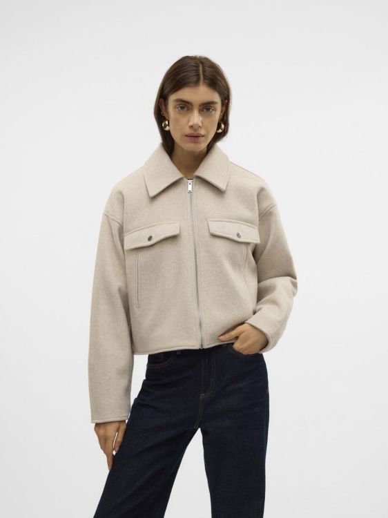 Vero Moda VMFORTUNEFREJ SHORT JACKET GA BOO (10321977/Oatmeal MELANGE) - WeekendMode