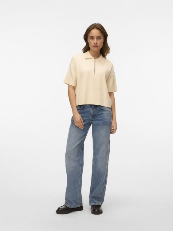 Vero Moda VMGOLD 2/4 POLONECK PULLOVER (10332164/Birch) - WeekendMode