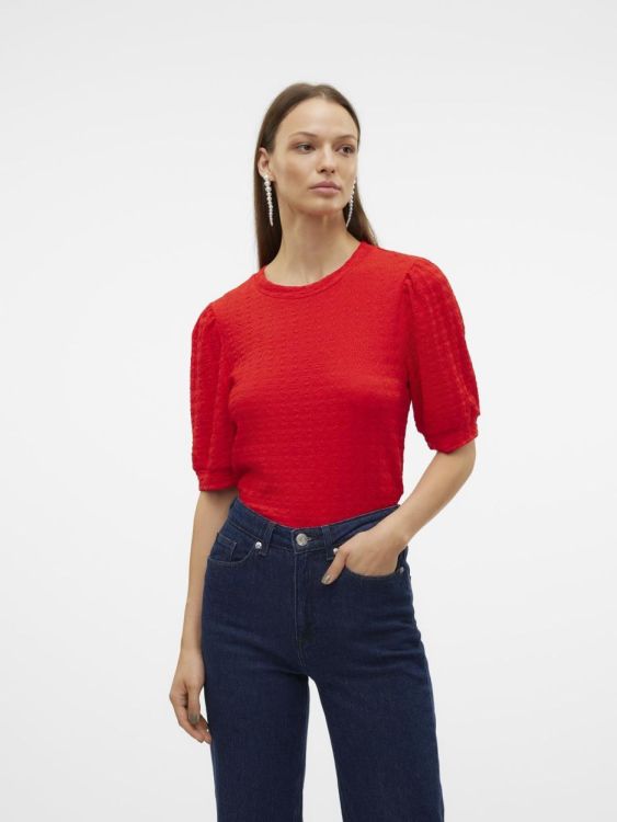 Vero Moda VMIDA 2/4 SHORT TOP JRS GA (10321705/Fiery Red) - WeekendMode