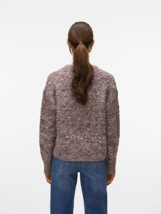 Vero Moda VMIDA LS O-NECK PULLOVER BOO (10331570/Winetasting W. MELANGE + BIRCH) - WeekendMode