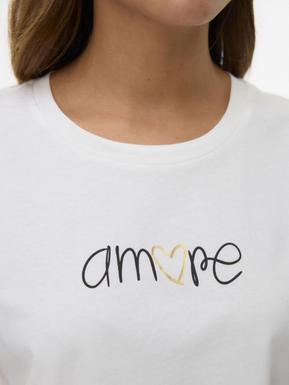 Vero Moda VMIKAMI S/S T-SHIRT JRS BTQ (10340181/Snow White AMORE) - WeekendMode