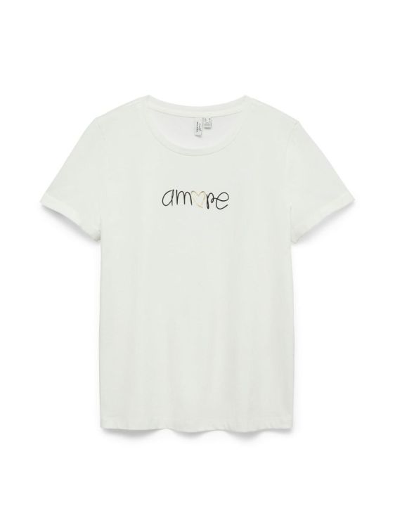 Vero Moda VMIKAMI S/S T-SHIRT JRS BTQ (10340181/Snow White AMORE) - WeekendMode