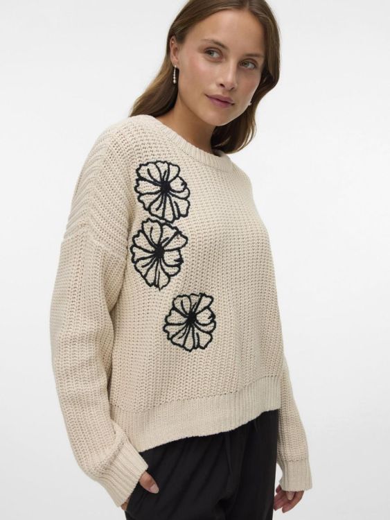 Vero Moda VMLAURA LS O-NECK PULLOVER BOO (10331444/Birch W. BLACK) - WeekendMode