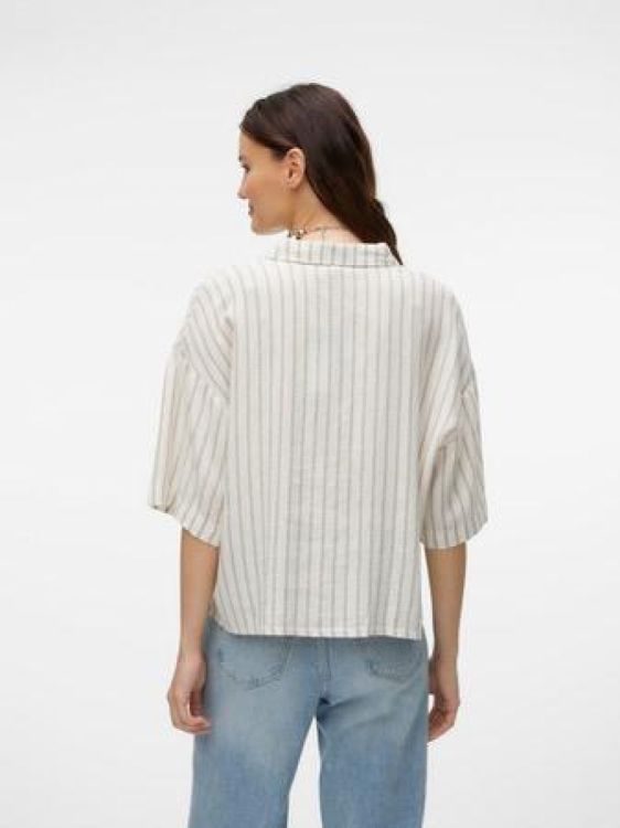 Vero Moda VMLINN 2/4 SHORT SHIRT WVN NOOS (10306820/Snow White Olga moon rock) - WeekendMode