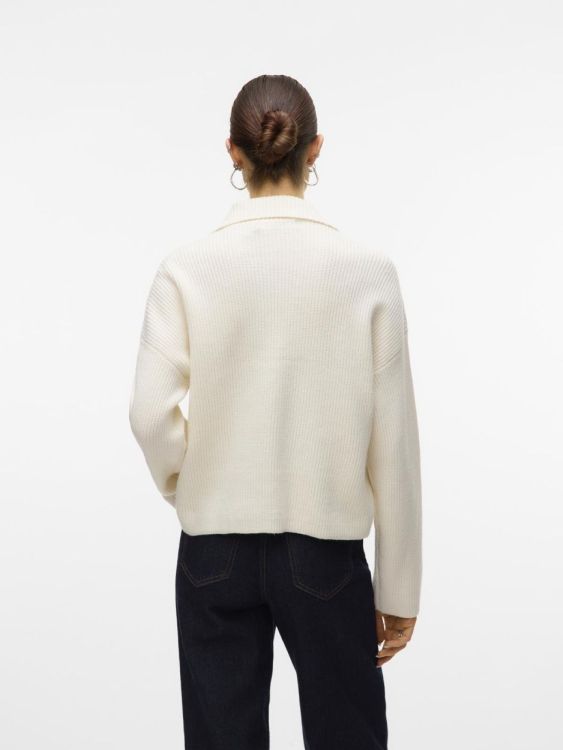 Vero Moda VMLUNA LS POLONECK SHORT PULLOVER BOO (10331528/Birch) - WeekendMode