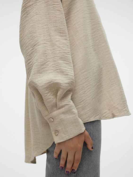 Vero Moda VMMELANEY QUEENY LS SHIRT WVN NOOS (10316389/Overcast Melange) - WeekendMode