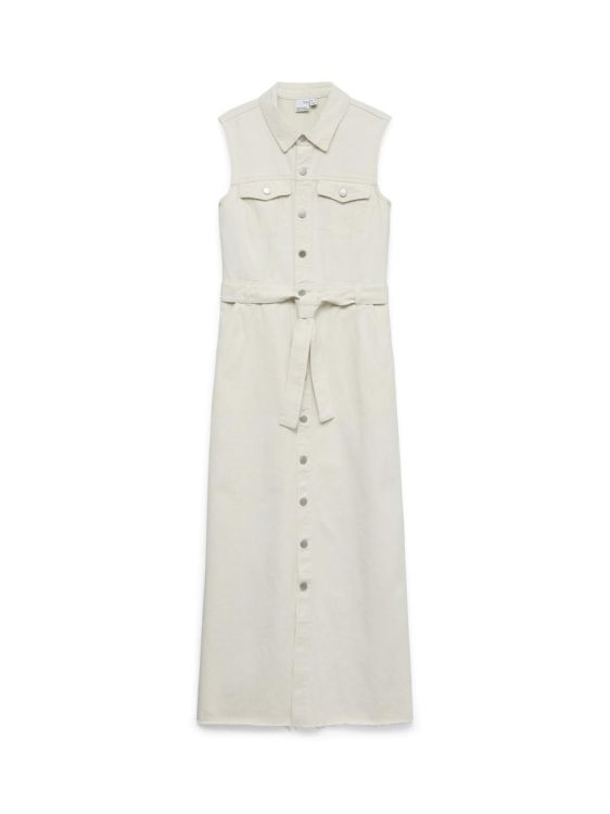 Vero Moda VMMOLLY SL ANK DENIM ECRU DRESS (10345692/Ecru) - WeekendMode