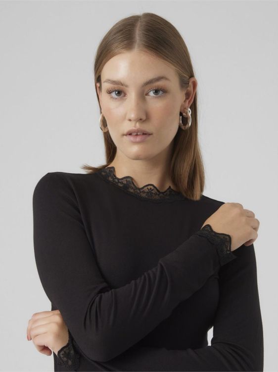 Vero Moda VMROSA LS HIGHNECK TOP GA JRS NOOS (10295141/Black) - WeekendMode