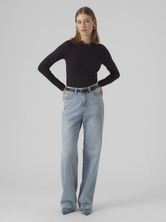 Vero Moda VMROSA LS HIGHNECK TOP GA JRS NOOS (10295141/Black) - WeekendMode