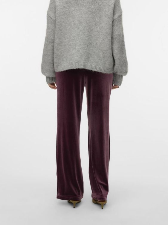 Vero Moda VMSHANNA HW WIDE VELVET PANT (10334038/Winetasting) - WeekendMode