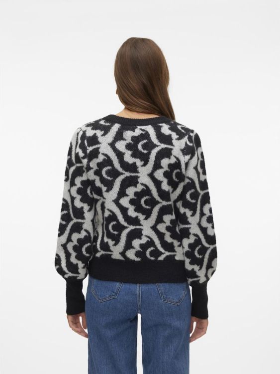 Vero Moda VMTARI LS O-NCK JACQUARD PULLOVER GA BOO (10310726/Birch W. BLACK FLOWER PRINT) - WeekendMode