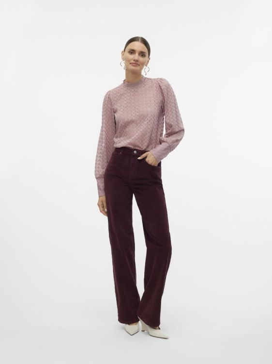 Vero Moda VMTESSA HR WIDE CORDUROY PANTS GA NOOS (10315350/Winetasting) - WeekendMode