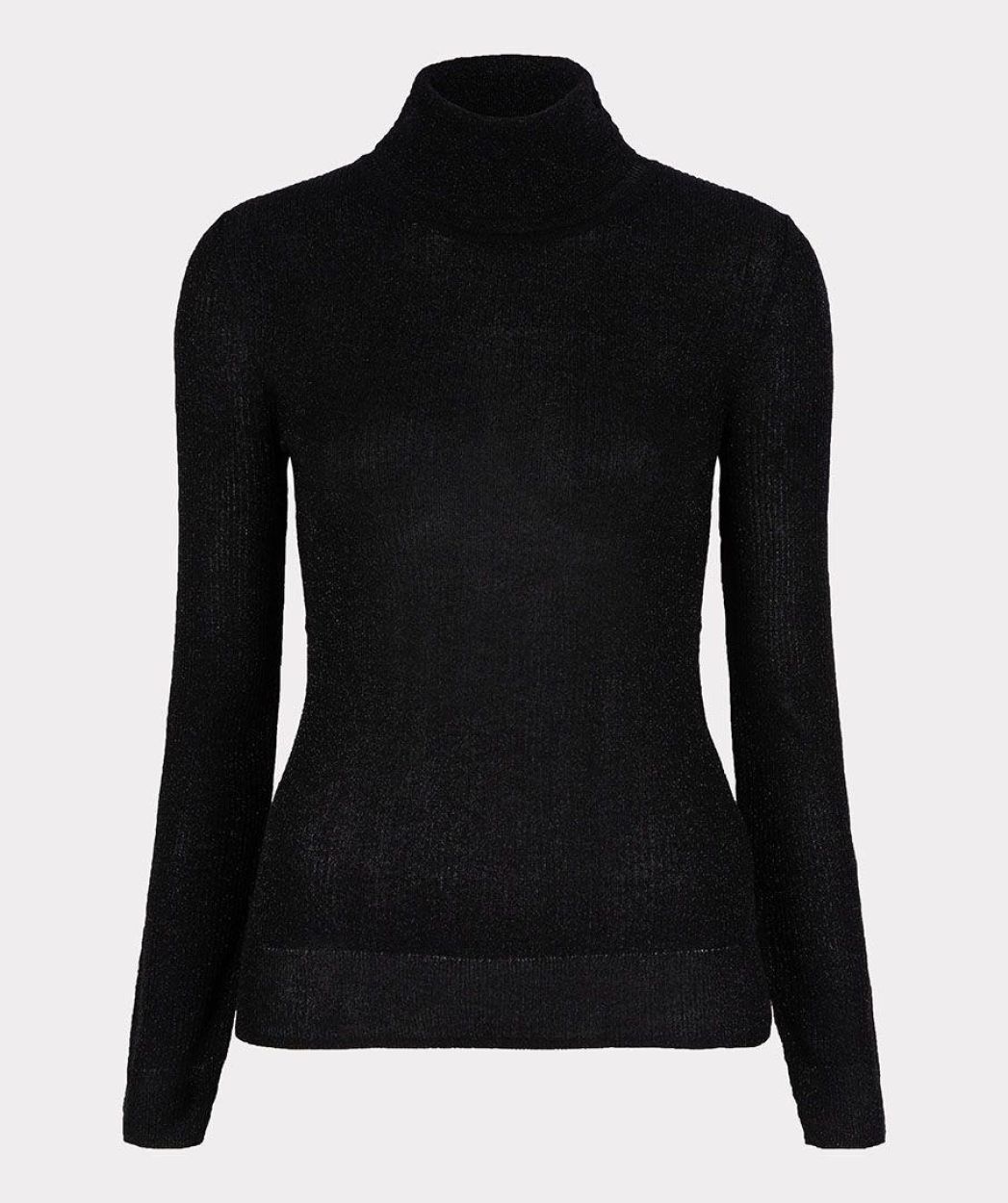 Esqualo Sweater col rib lurex (W22.03712/black) - WeekendMode