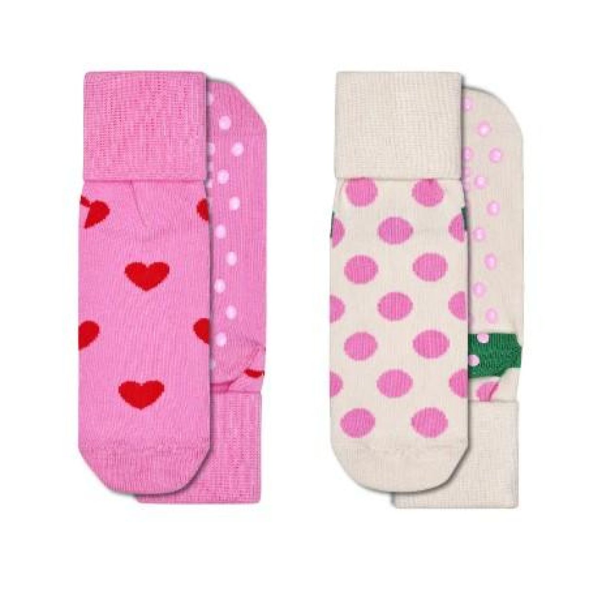 Happy Socks Kids Antislip Heart&Big Dot Socks (P000110 2-PACK) - WeekendMode