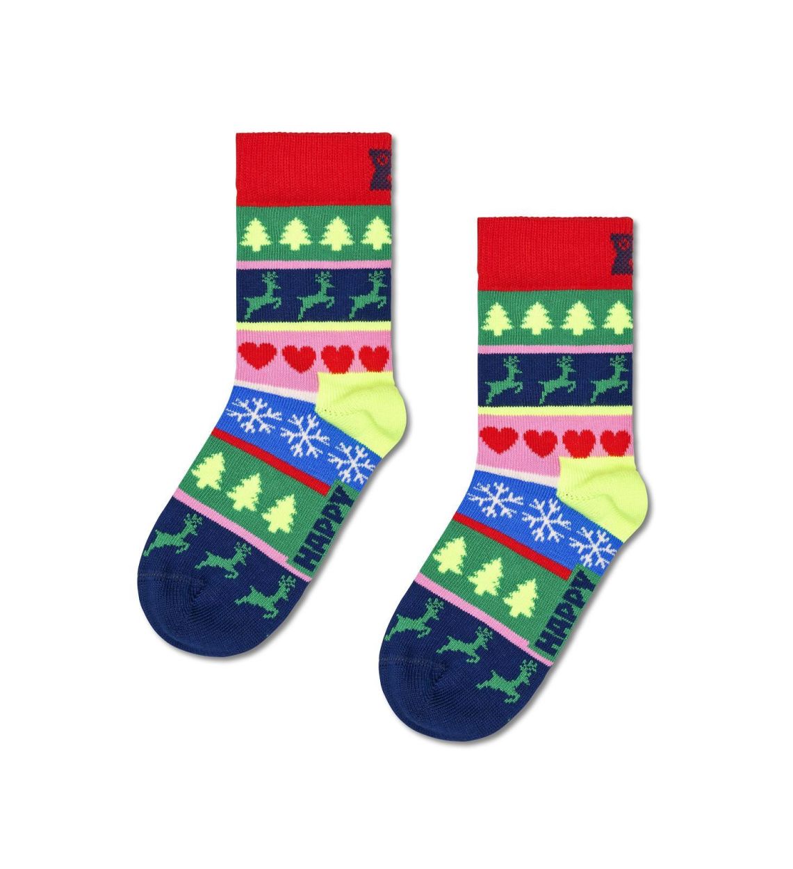 Happy Socks Kids Christmas Stripe Socks (P000286) - WeekendMode