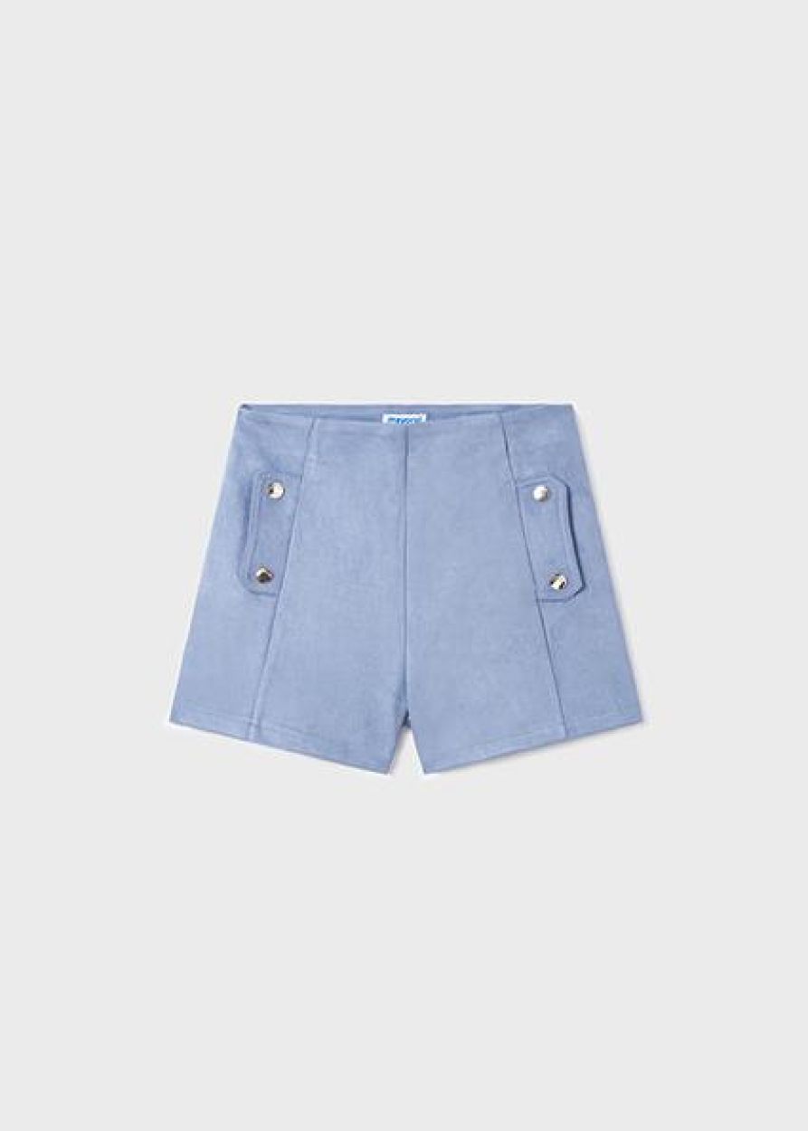 Mayoral Teens Faux suede shorts (8E.7210/French Blu) - WeekendMode
