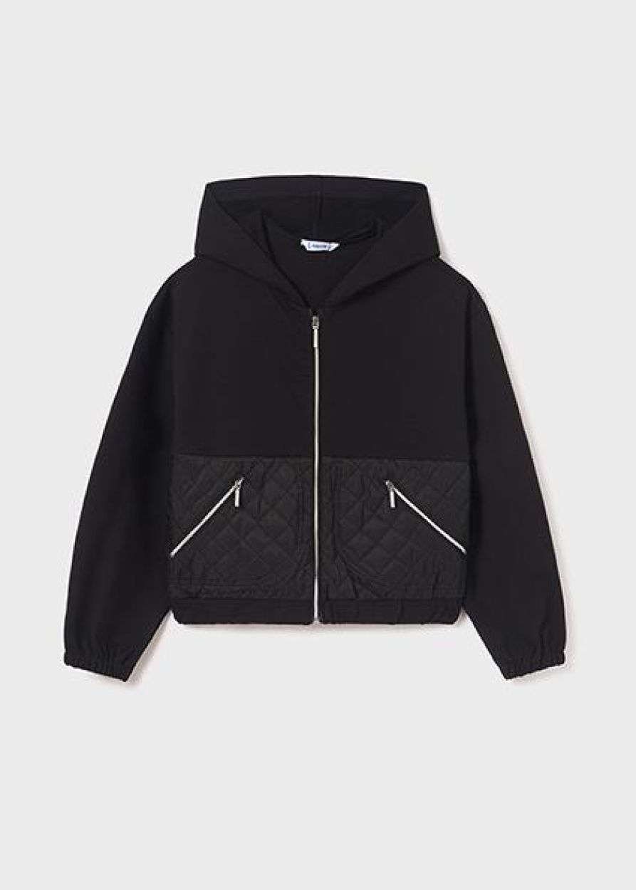 Mayoral Teens Fleece hoodie (8F.7420/Black) - WeekendMode