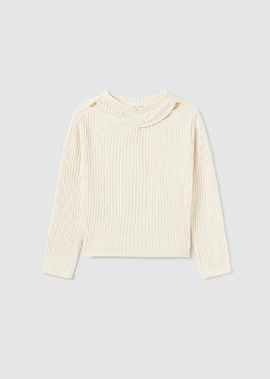 Mayoral Teens L/s ribbed shirt (8D.7051/Chickpea) - WeekendMode