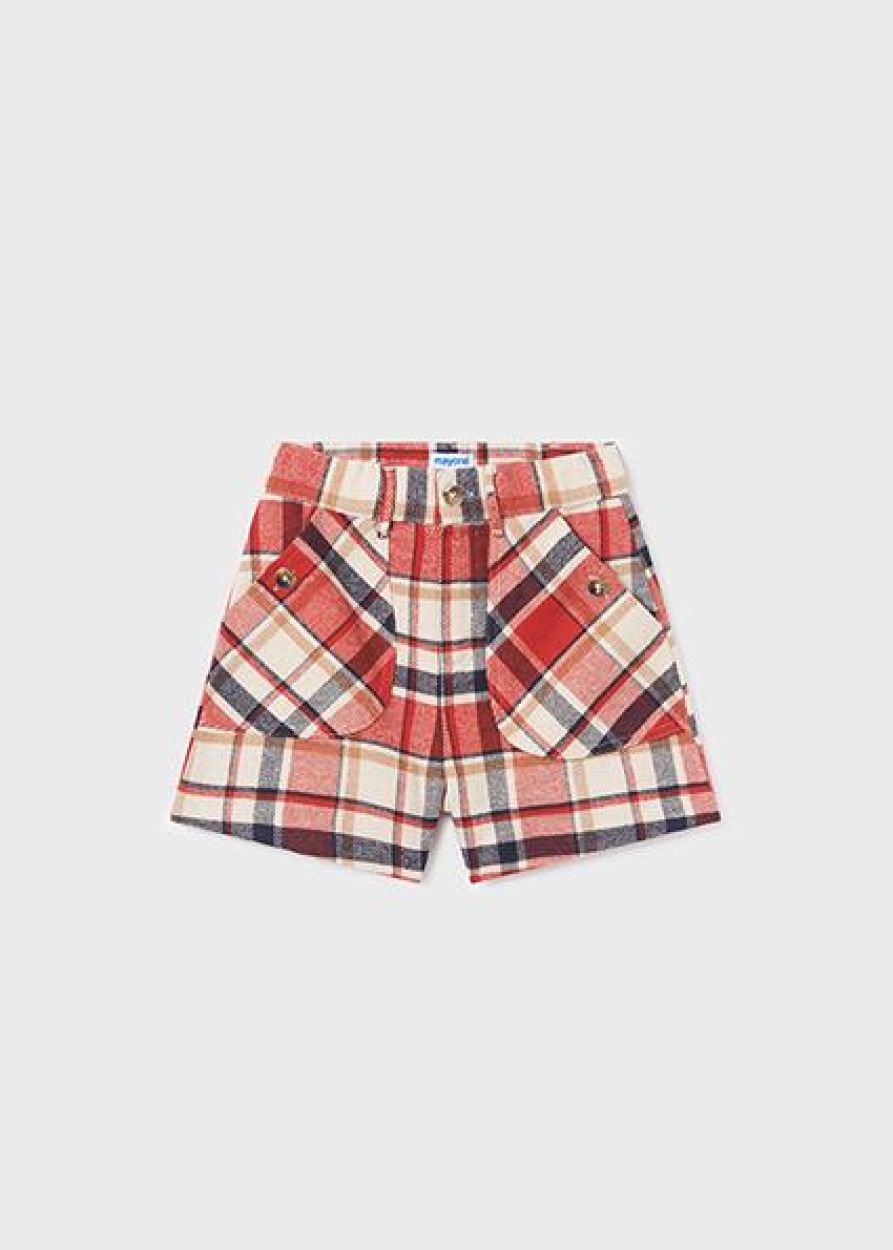 Mayoral Teens Plaid shorts (8E.7209/Red) - WeekendMode