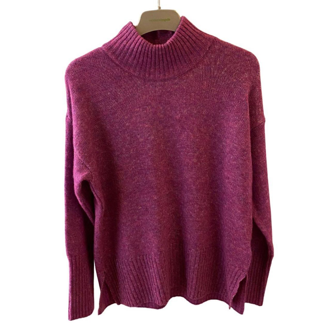 Milano Italy Pullover with turtle neck, wide 1/1 slee (33-5339-9756/purple) - WeekendMode