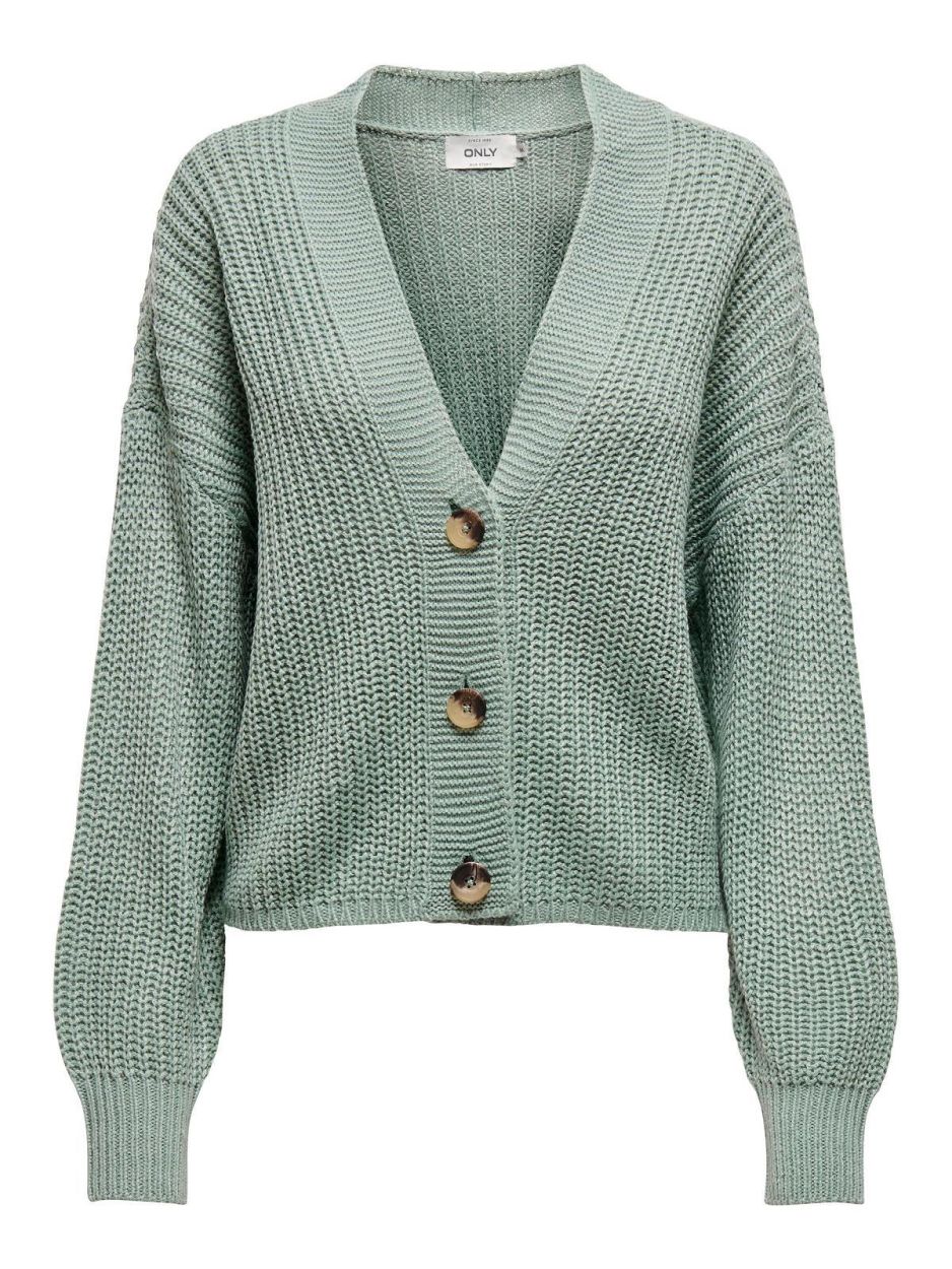 Only ONLCAROL NICE L/S CARDIGAN KNT NOOS (15211521/Chinois Green) - WeekendMode