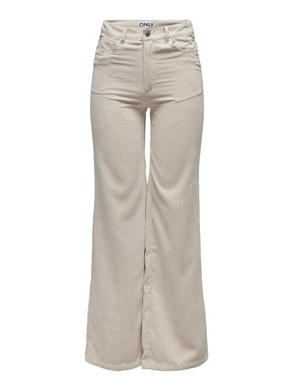 Only ONLMADISON-VIOLA HW WIDE CORD PANT PNT (15302583/Pumice Stone) - WeekendMode