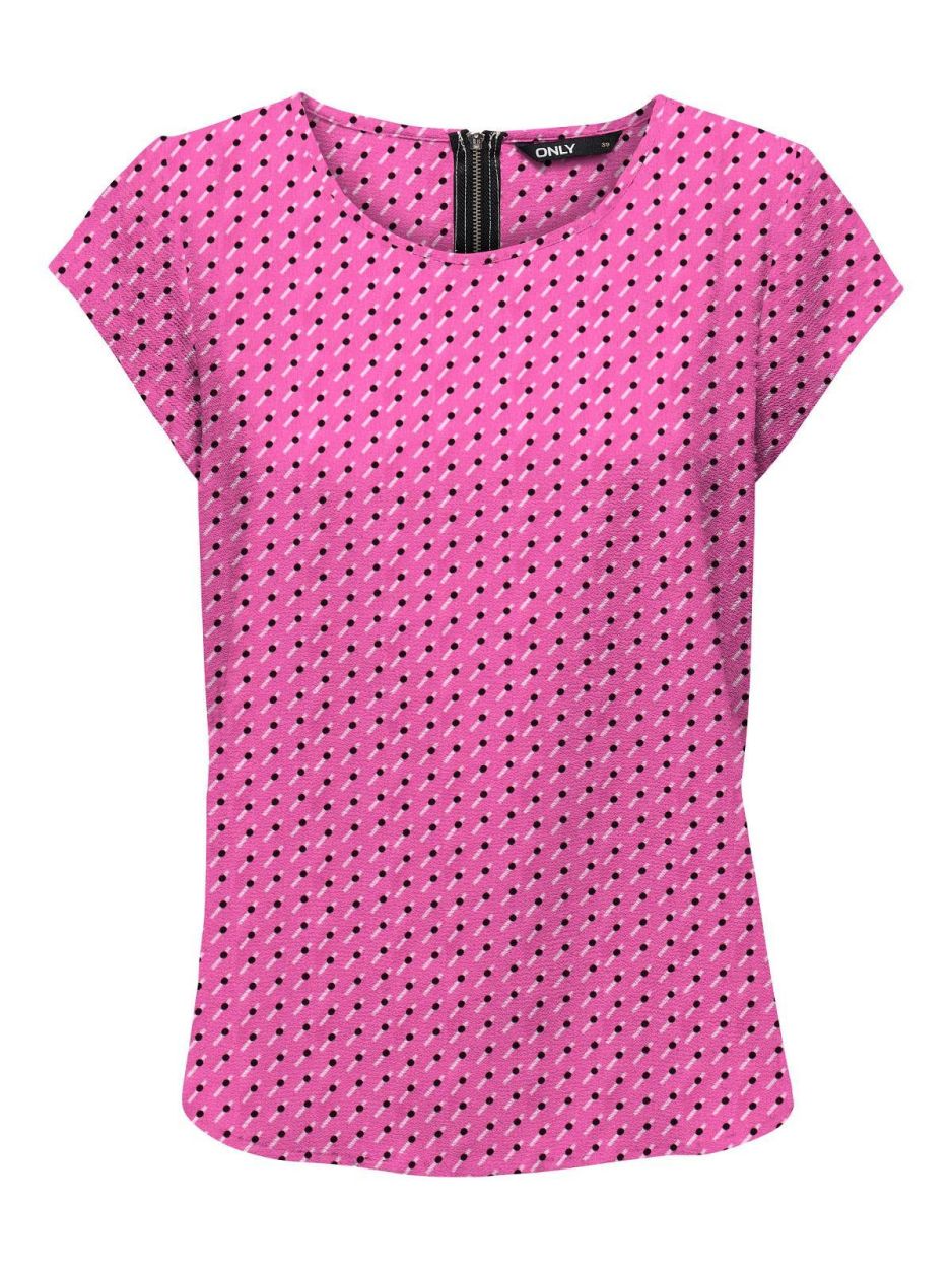 Only ONLVIC S/S AOP TOP NOOS PTM (15161116/Very Berry DOTS ON LINE) - WeekendMode