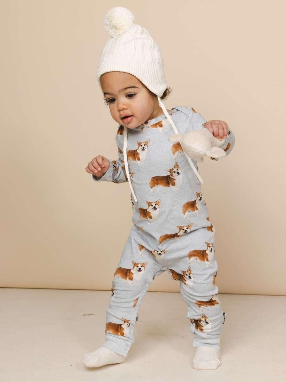 SNURK Corgi Time Jumpsuit Babies (Corgi Time Jumpsuit Babies /Grijs) - WeekendMode