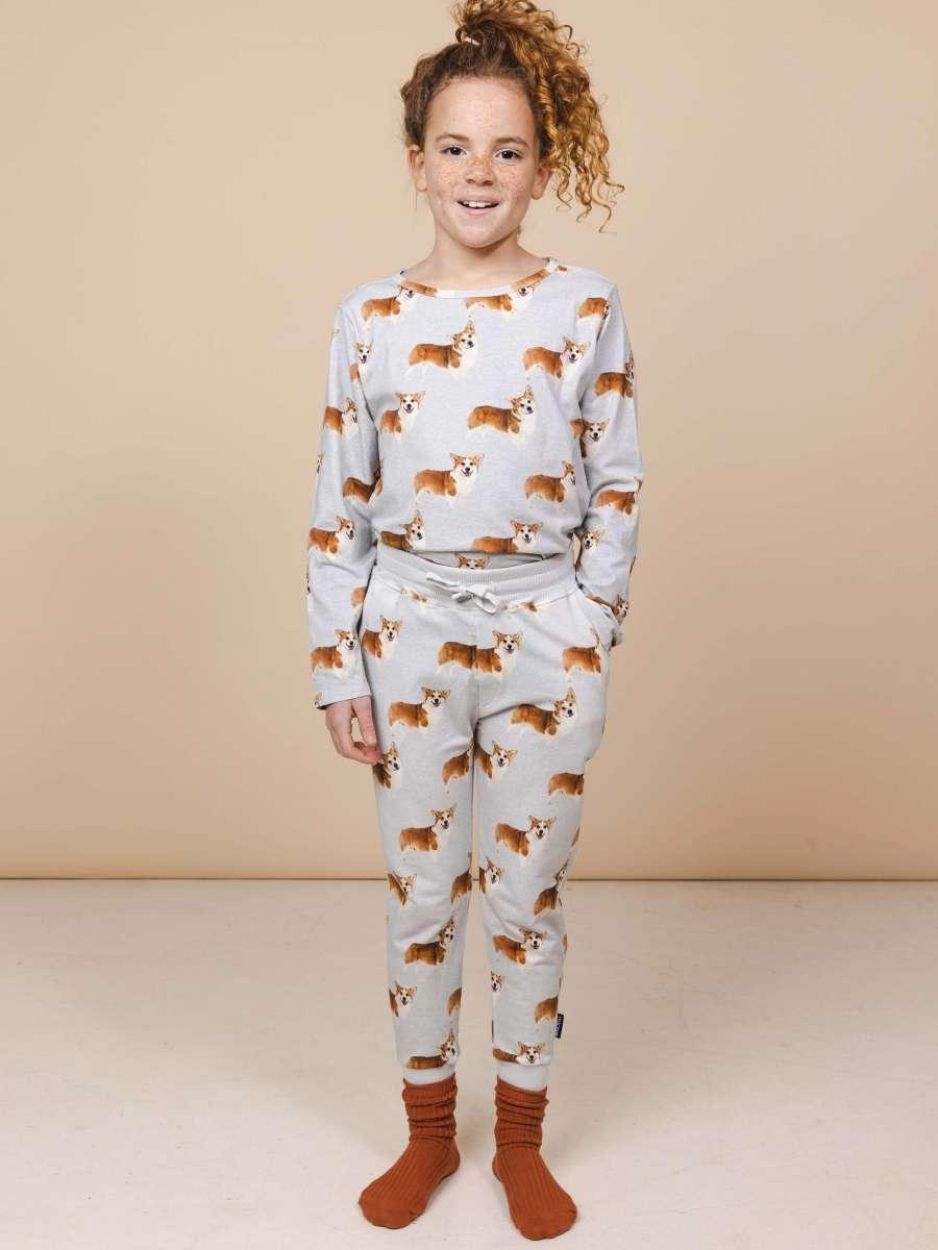 SNURK Corgi Time Pyjama Kids (Corgi Time Pyjama Kids/Grijs) - WeekendMode