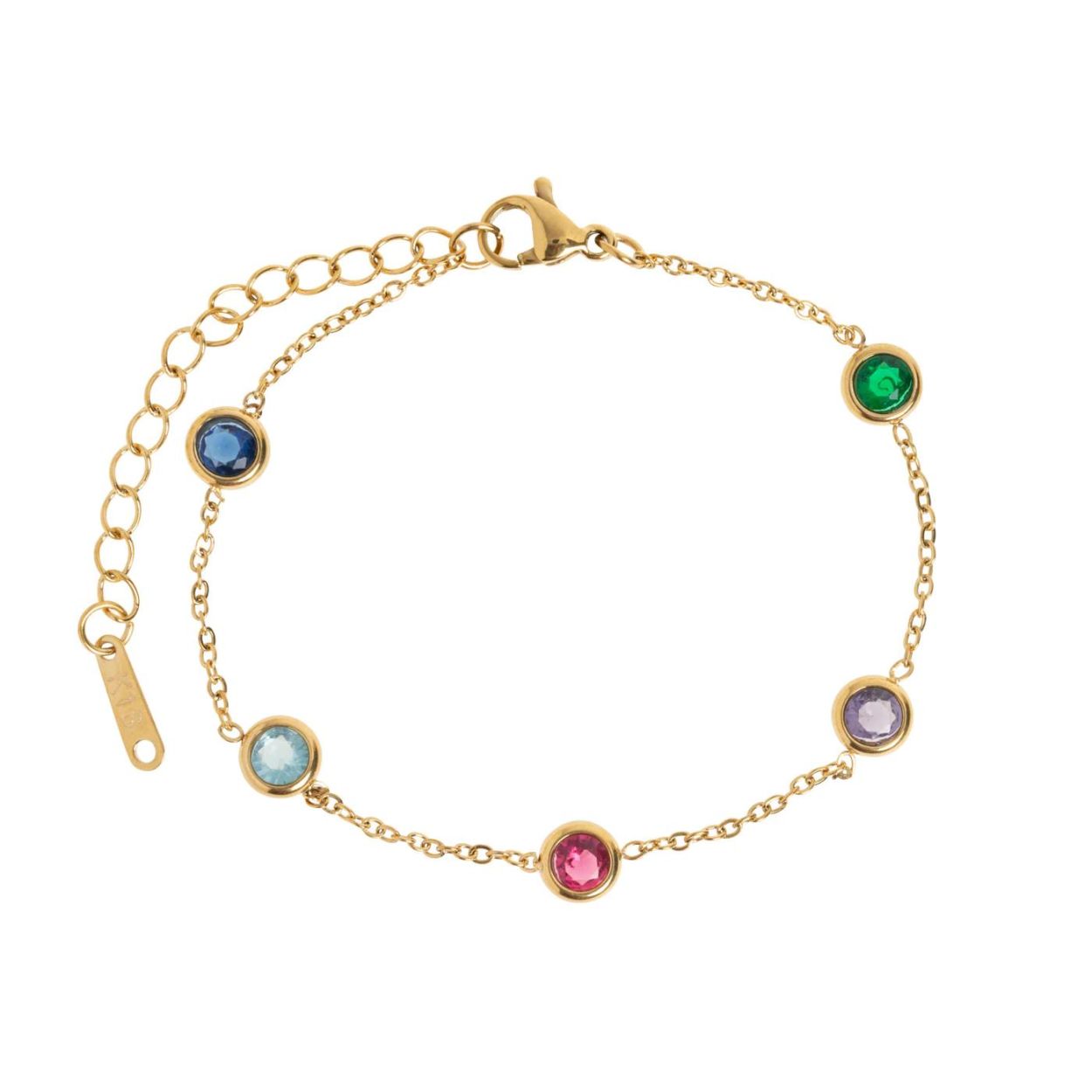 Timi of Sweden Michelle - Multi Colored Crystal Chain B (84440) - WeekendMode