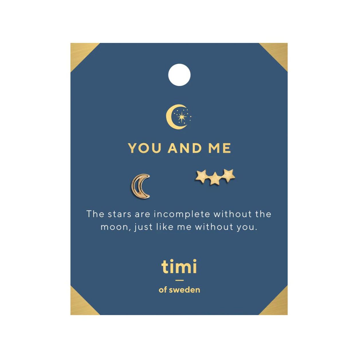 Timi of Sweden You and Me Moon and 3 Star Earrings - Go (8342202) - WeekendMode