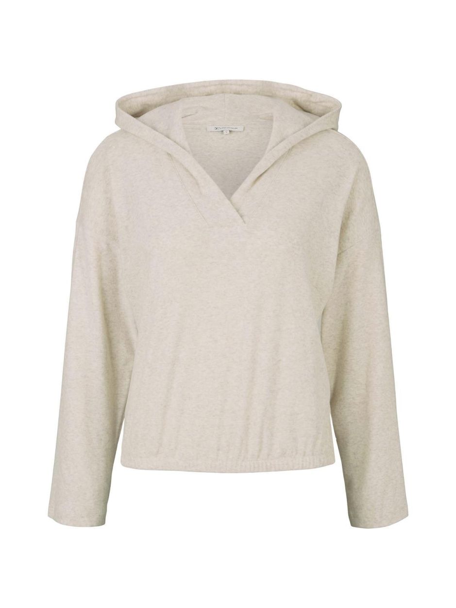 Tom Tailor Female Denim cosy v-neck hoodie Noos (1032039/28906) - WeekendMode