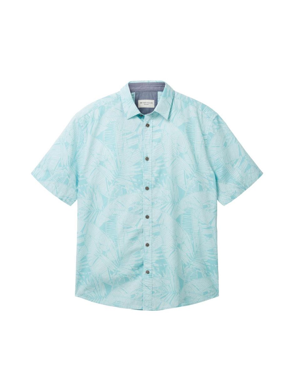 Tom Tailor Men Casual printed shirt leaf design (1036222/31801) - WeekendMode