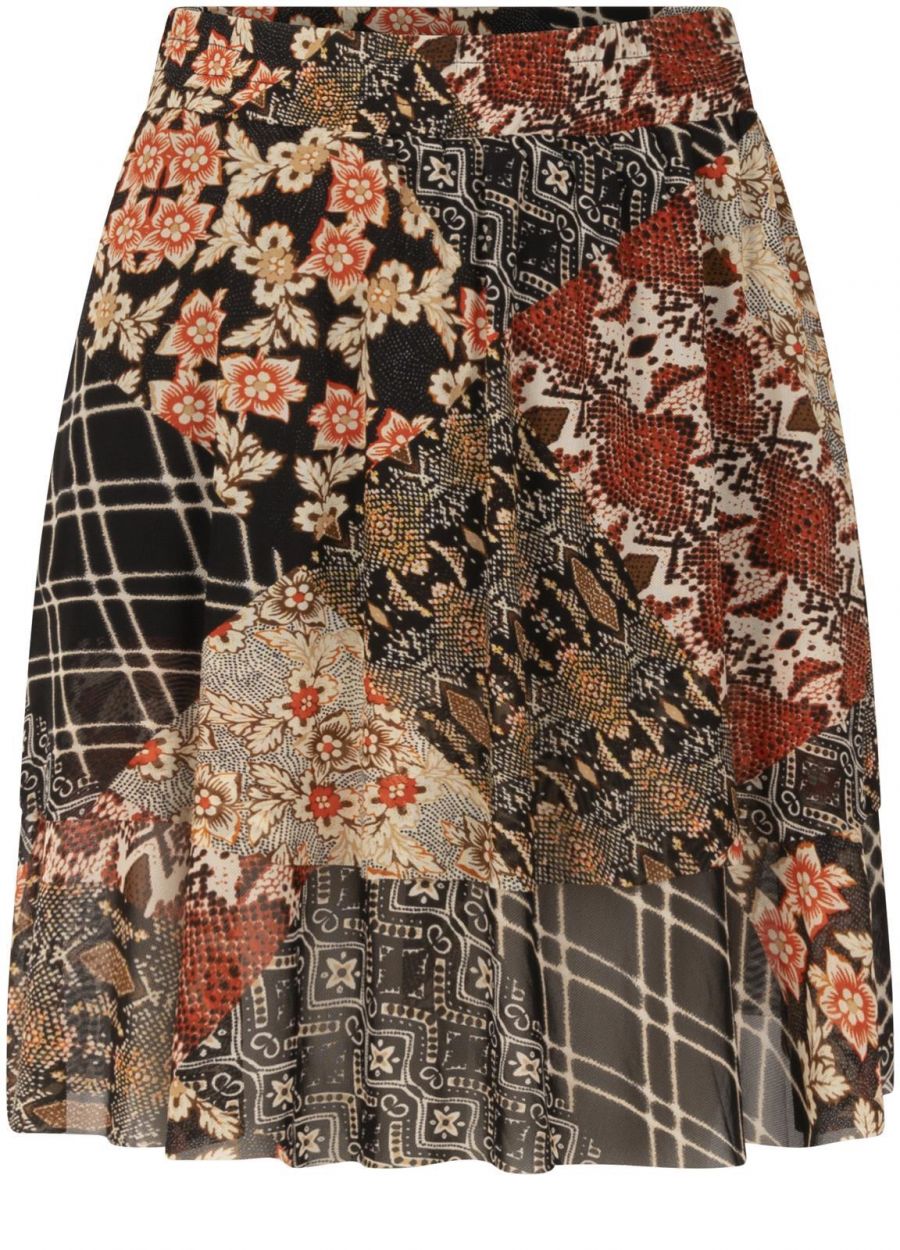 Tramontana Skirt Mini Mesh Quilty Print (C02-01-202/009998-PrintBlacks) - WeekendMode